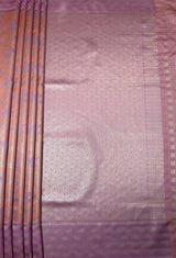MIMOSA Pink Kanjivaram Art Silk Saree — pallu and zari work detail