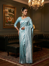 MIMOSA Rama Kanjivaram Art Silk Saree — pose 10 styling detail