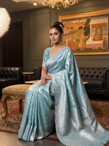MIMOSA Rama Kanjivaram Art Silk Saree — pose 8 styling detail