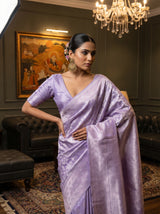 MIMOSA Violet Kanjivaram Art Silk Saree — pose 10 styling detail