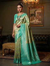 MIMOSA Gold Kanjivaram Art Silk Saree — pose 4 styling detail