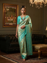 MIMOSA Gold Kanjivaram Art Silk Saree — pose 7 styling detail