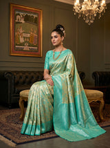 MIMOSA Gold Kanjivaram Art Silk Saree — pose 8 styling detail