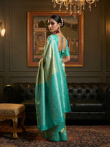 MIMOSA Gold Kanjivaram Art Silk Saree — pose 9 styling detail