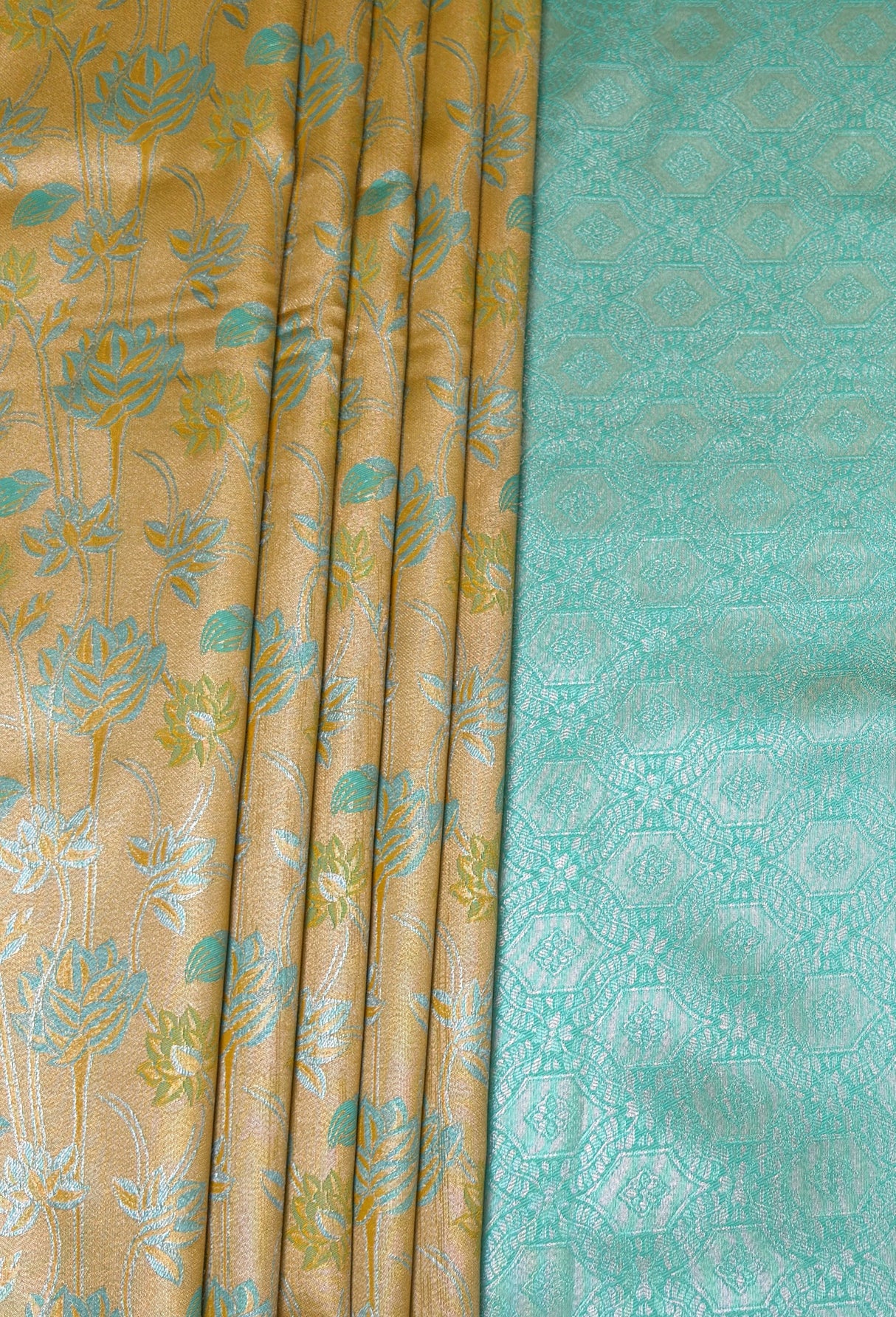 MIMOSA Gold Kanjivaram Art Silk Saree — fleets shot full lifestyle