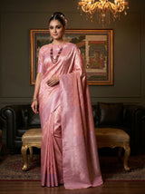 MIMOSA Pink Kanjivaram Art Silk Saree — pose 4 styling detail