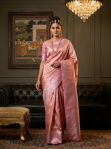 MIMOSA Pink Kanjivaram Art Silk Saree — pose 6 styling detail