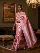 MIMOSA Pink Kanjivaram Art Silk Saree — pose 7 styling detail