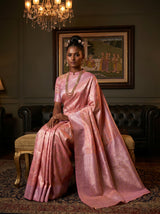 MIMOSA Pink Kanjivaram Art Silk Saree — pose 8 styling detail