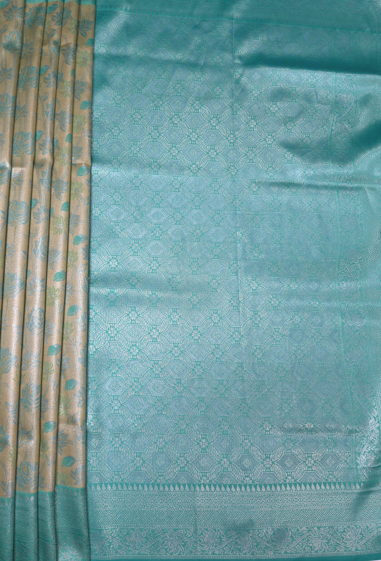 MIMOSA Pista Kanjivaram Art Silk Saree — pallu and zari work detail