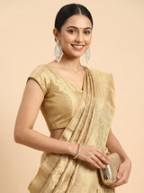 MIMOSA Chikoo Kanjivaram Art Silk Saree — pose 10 styling detail