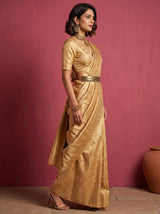 MIMOSA Chikoo Kanjivaram Saree — Pallu and Body Detail