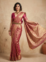 MIMOSA Gajari Kanjivaram Art Silk Saree — Full View on Model