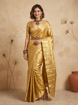 MIMOSA Mustard Kanjivaram Art Silk Saree — Mannequin Draped View