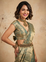 MIMOSA Rama Kanjivaram Art Silk Saree — pose 10 styling detail