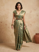 MIMOSA Rama Kanjivaram Saree — Pallu and Body Detail