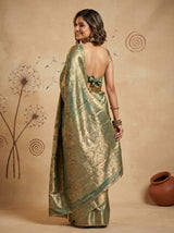 MIMOSA Rama Kanjivaram Art Silk Saree — pose 9 styling detail