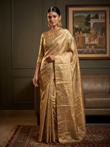 MIMOSA Chikoo Kanjivaram Art Silk Saree — pose 4 styling detail