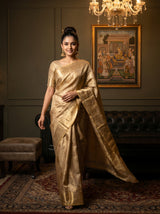MIMOSA Chikoo Kanjivaram Art Silk Saree — pose 6 styling detail