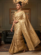 MIMOSA Chikoo Kanjivaram Art Silk Saree — pose 7 styling detail