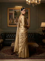 MIMOSA Chikoo Kanjivaram Art Silk Saree — pose 9 styling detail
