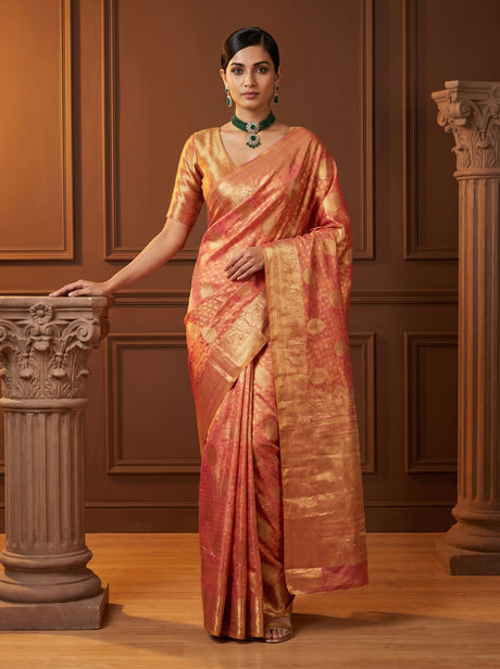 MIMOSA Gajari Kanjivaram Art Silk Saree — Mannequin draped view