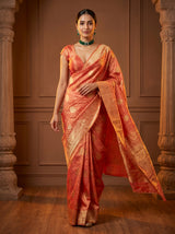 MIMOSA Gajari Kanjivaram Art Silk Saree — pose 6 styling detail