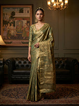 MIMOSA Rama Kanjivaram Art Silk Saree — Mannequin draped view