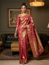 MIMOSA Rani Kanjivaram Art Silk Saree — pose 6 styling detail