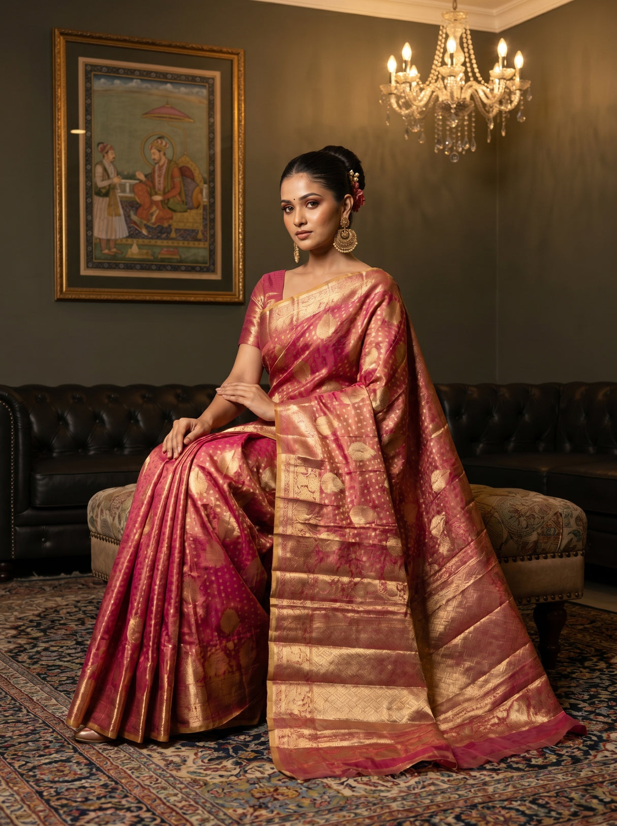 MIMOSA Rani Kanjivaram Art Silk Saree — pose 8 styling detail