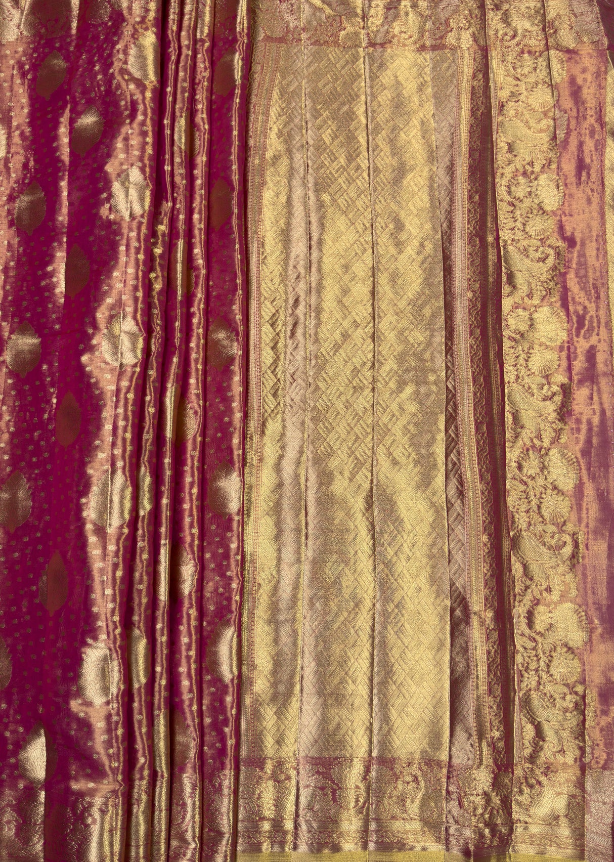 MIMOSA Rani Kanjivaram Art Silk Saree — pallu and zari work detail