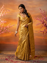 MIMOSA Chikoo Kanjivaram Art Silk Saree — pose 7 styling detail