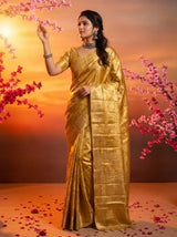 MIMOSA Chikoo Kanjivaram Art Silk Saree — pose 8 styling detail