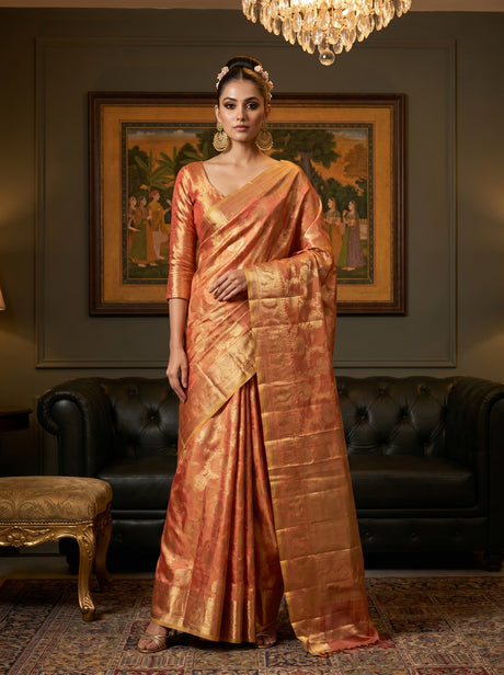 MIMOSA Gajari Kanjivaram Art Silk Saree — Mannequin Draped View
