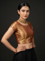 MIMOSA Gajari Kanjivaram Art Silk Saree — blouse close-up