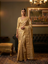 MIMOSA Mustard Kanjivaram Art Silk Saree — Mannequin Draped View