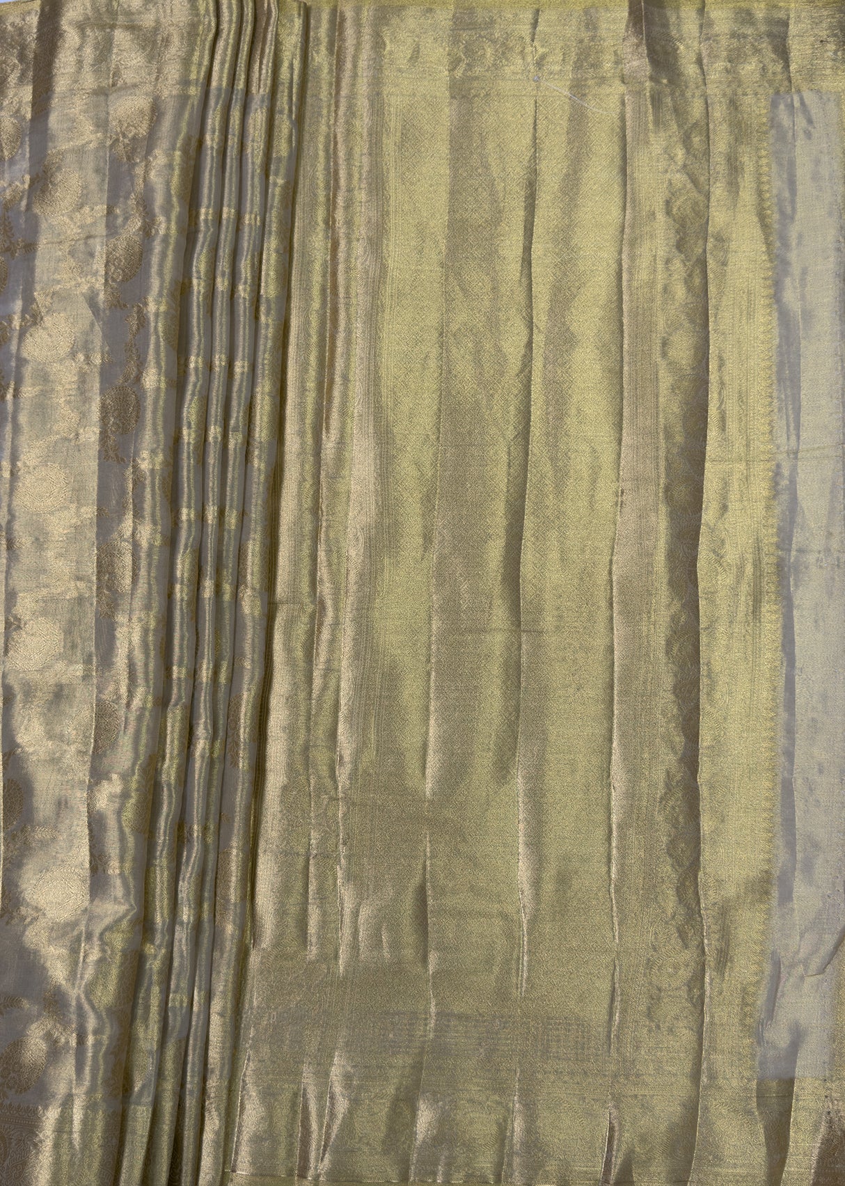 MIMOSA Mustard Kanjivaram Art Silk Saree — pallu and zari work detail