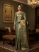 MIMOSA Rama Kanjivaram Art Silk Saree — Mannequin Draped View