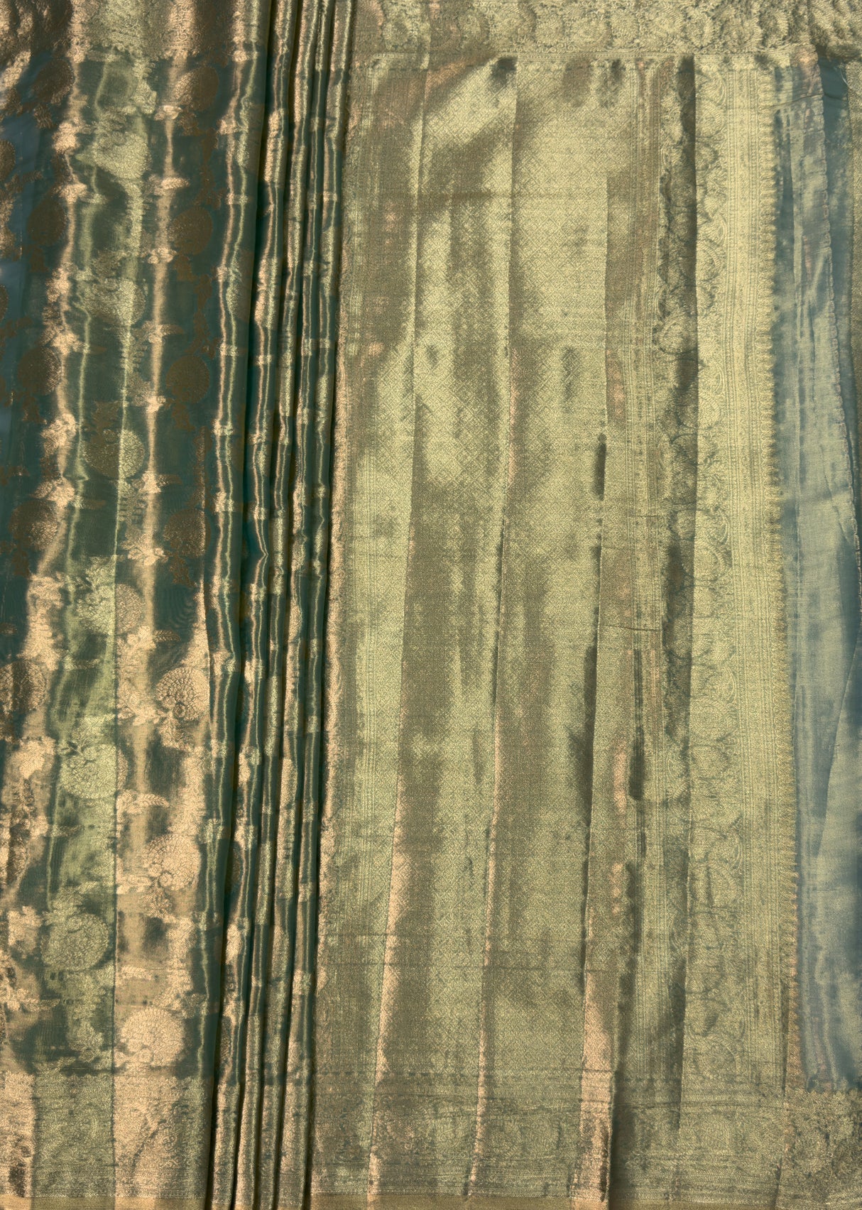 MIMOSA Rama Kanjivaram Art Silk Saree — pallu and zari work detail