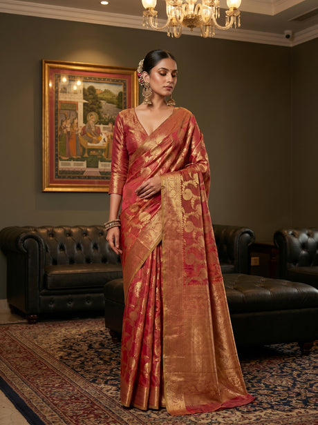 MIMOSA Rani Kanjivaram Art Silk Saree — Mannequin Draped View