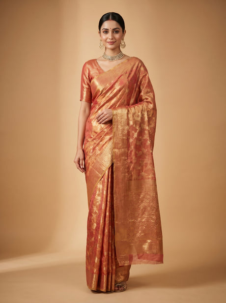 MIMOSA Gajari Kanjivaram Art Silk Saree — Mannequin Draped