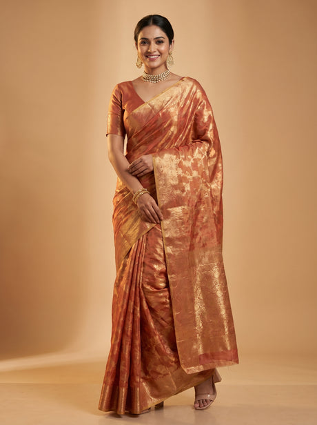 MIMOSA Gajari Kanjivaram Art Silk Saree — Blouse Fabric Detail