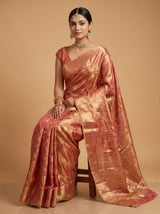 MIMOSA Gajari Kanjivaram Art Silk Saree — Full View on Model