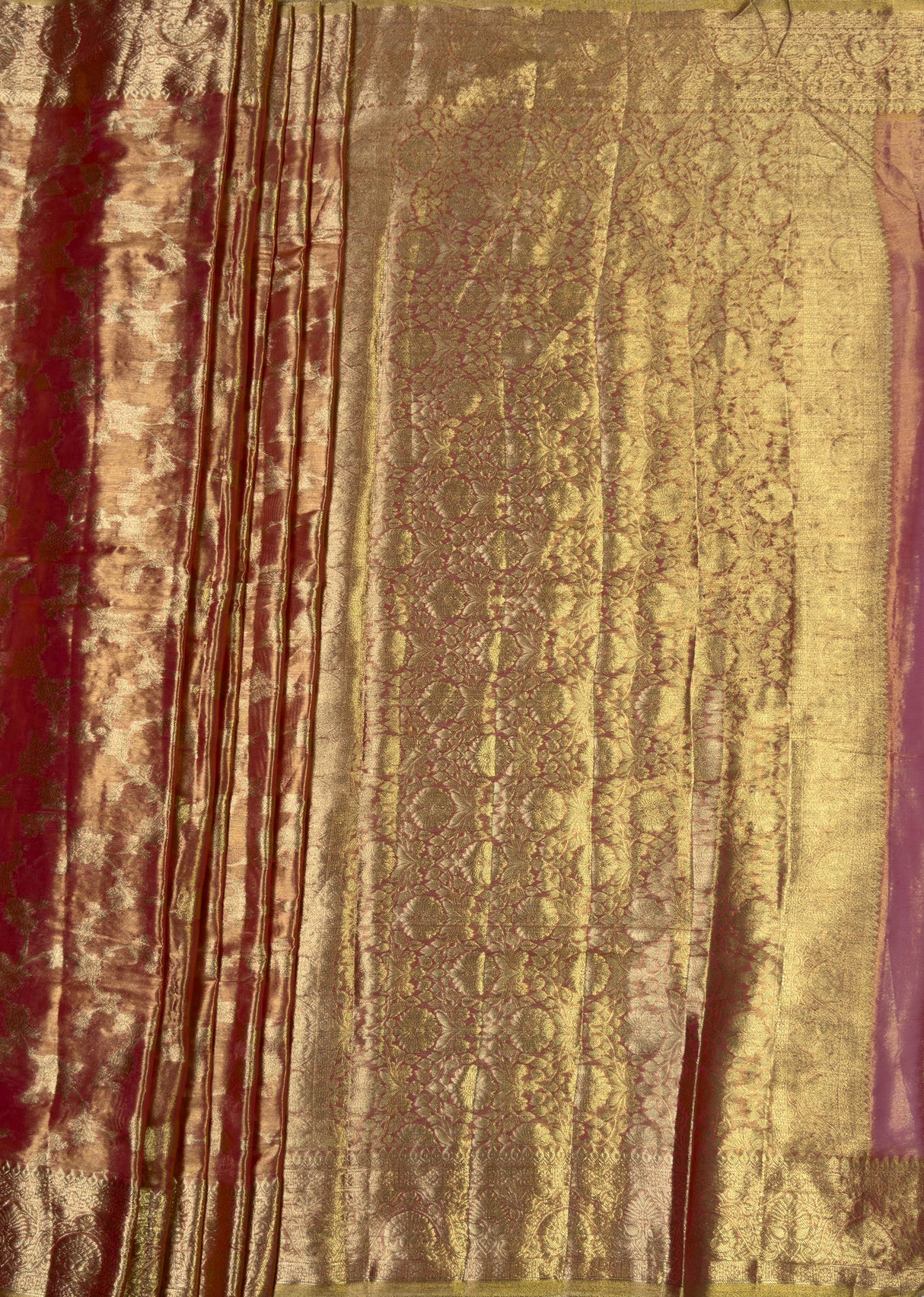 MIMOSA Gajari Kanjivaram Art Silk Saree — pallu and zari work detail