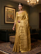 MIMOSA Mustard Kanjivaram Art Silk Saree — pose 5 styling detail