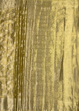 MIMOSA Mustard Kanjivaram Art Silk Saree — pallu and zari work detail