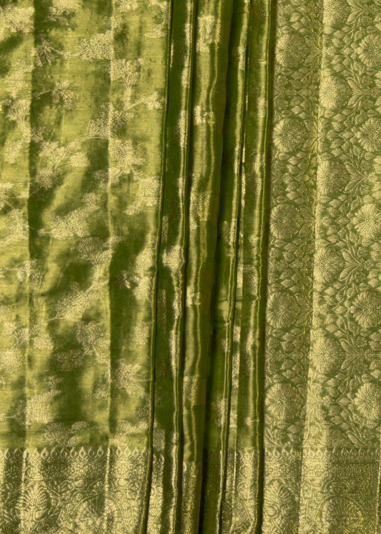 MIMOSA Olive Kanjivaram Art Silk Saree — fleets shot full lifestyle