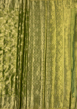 MIMOSA Olive Kanjivaram Art Silk Saree — pallu and zari work detail