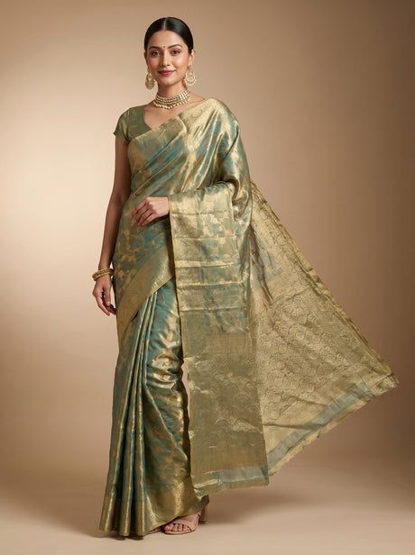 MIMOSA Rama Kanjivaram Art Silk Saree — Blouse Fabric Detail
