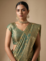 MIMOSA Rama Kanjivaram Art Silk Saree — pose 5 styling detail